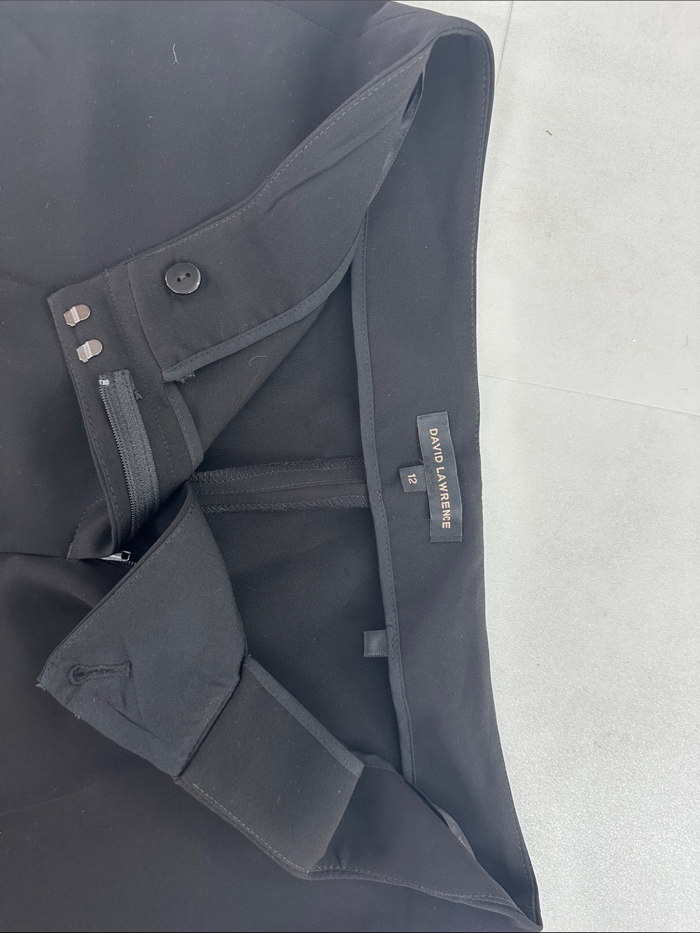 David Lawrence Classic Black Wide-Leg Dress Pants - Picture 2 of 5